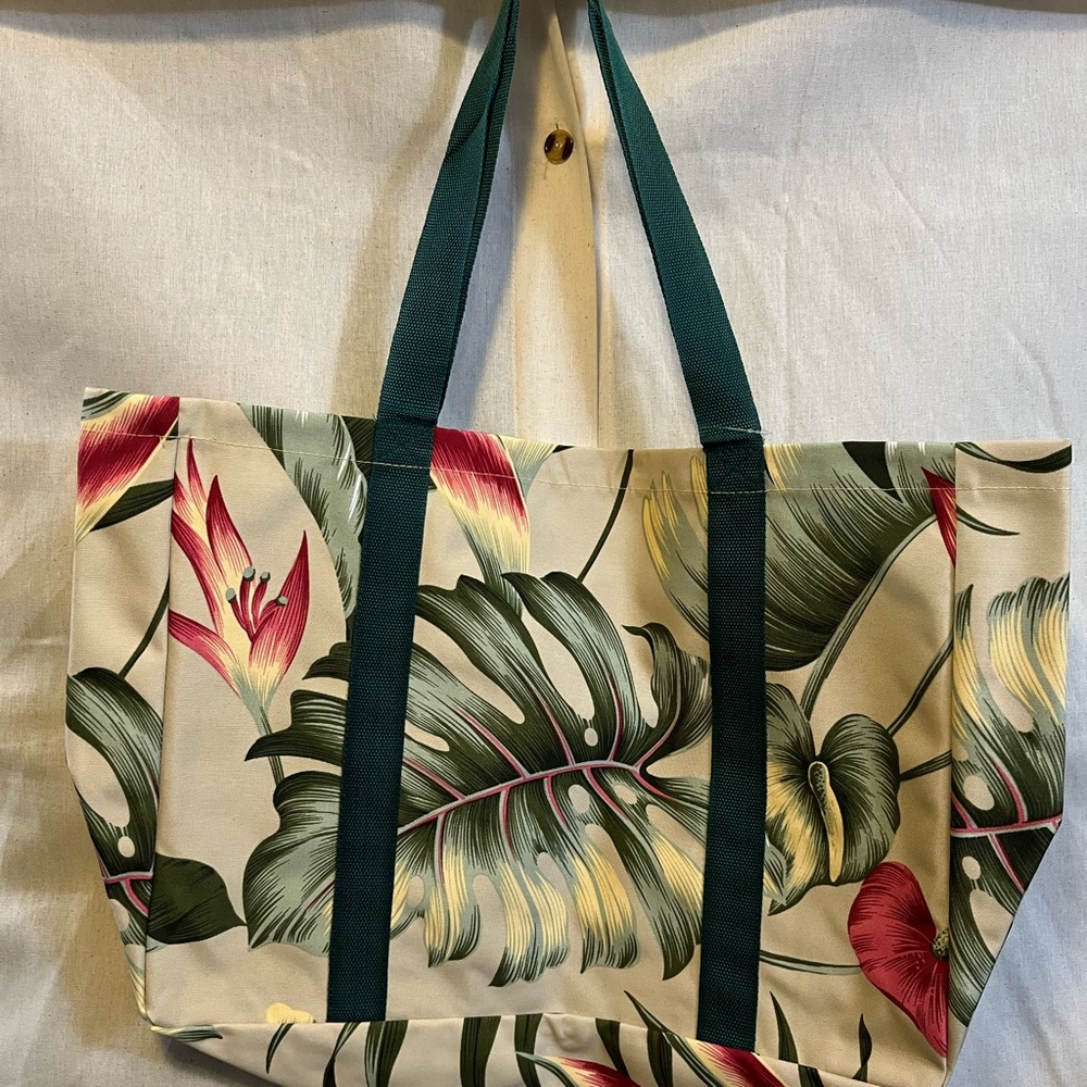 Tropical Floral Canvas Tote Bag